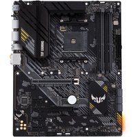 ASUS TUF Gaming B550-PLUS motherboard, black with yellow accents, ATX form factor, multiple PCIe slots, AM4 socket.