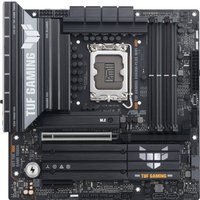 ASUS TUF GAMING B860M-PLUS WIFI micro ATX motherboard, black with silver accents, multiple slots and ports.