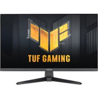 Black ASUS TUF Gaming VG257Q5A monitor, 24.5" Full HD LCD, slim bezels, sturdy stand, TUF Gaming logo on screen