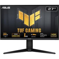 ASUS TUF Gaming VG27AQML1A monitor, 27" black frame, 2560x1440 WQHD, sleek stand, HDR, AMD FreeSync Premium.