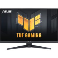 ASUS TUF Gaming VG328QA1A monitor, 31.5-inch, black frame, wide screen, TUF Gaming logo, sleek stand.