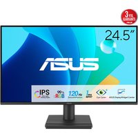 ASUS VA259HGA 24.5" black monitor, slim bezel, Full HD display, rectangular base, vibrant screen graphics.