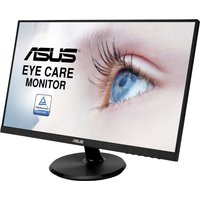 ASUS VA27DCP 27" monitor, slim black bezel, full HD display, eye care feature, round stand base.