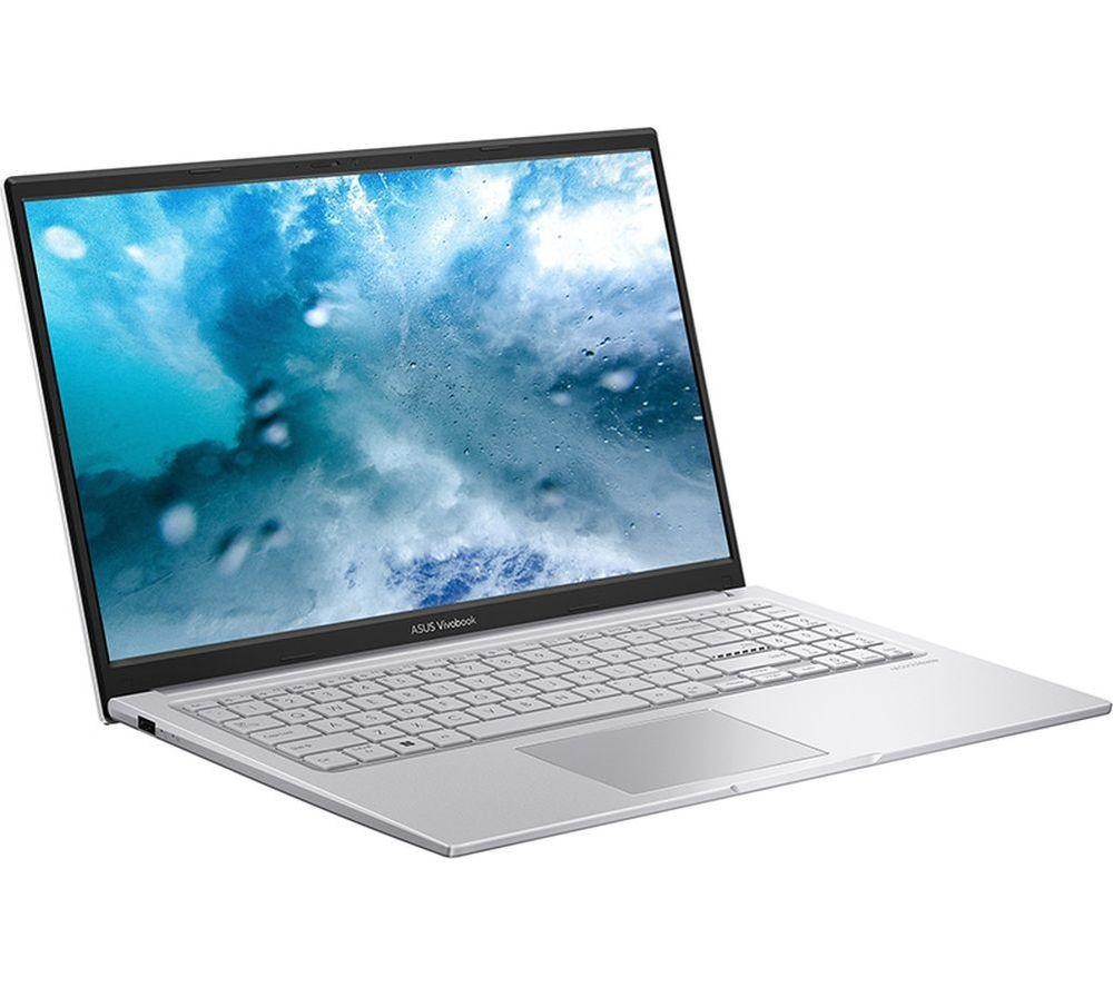 Silver ASUS X1504VA laptop with a 15.6" Full HD display, Intel Core i7-1355U processor, 16 GB DDR4 RAM, 1 TB SSD, and Wi-Fi 6 capabilities.