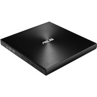 Black ASUS ZenDrive U9M optical disc drive with sleek, slim design and ASUS logo on top surface.