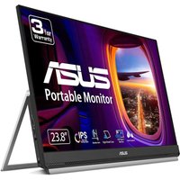 ASUS ZenScreen MB249C monitor, 23.8" Full HD, black frame, slim design, with adjustable stand and vivid display.