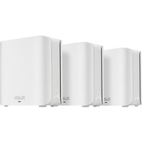 White ASUS ZenWiFi BD4 dual-band router set with smooth curved edges and subtle logo on the front.
