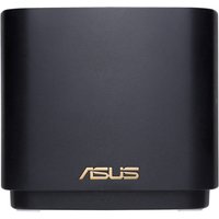 Black ASUS ZenWiFi Mini XD4 router with smooth finish, compact design, and gold ASUS logo on the front.