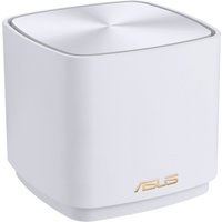White ASUS ZenWiFi XD5 router with smooth, rounded edges and subtle ASUS logo in gold on the front.