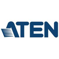 Blue and white ATEN logo with stylized letter A and horizontal lines.