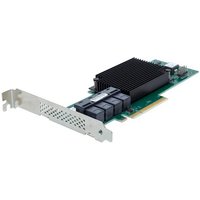 Atto ESAH-120F-GT0 interface card with green circuit board, black heatsink, and silver bracket.