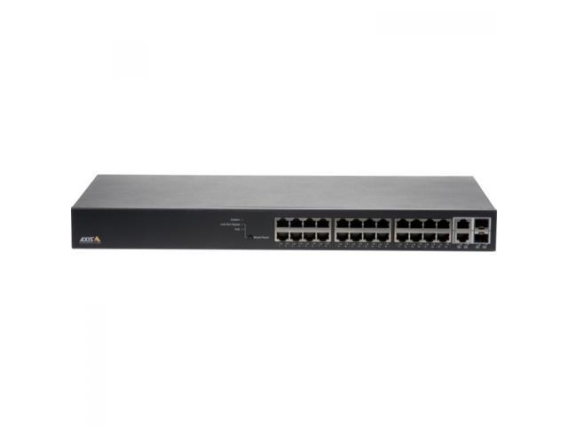 Black managed gigabit Ethernet network switch with 16 ports, featuring LED indicators, a sleek metal casing, and a compact design suitable for rack mounting.