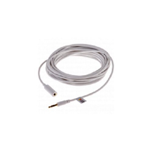 White 5-meter audio cable featuring a 3.5mm male connector on one end and a female connector on the other, designed for audio devices.