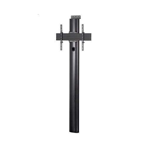 Premium floor-to-wall single screen UC stand in sleek black, featuring a sturdy vertical pole and adjustable VESA mount for screens up to 60 inches.