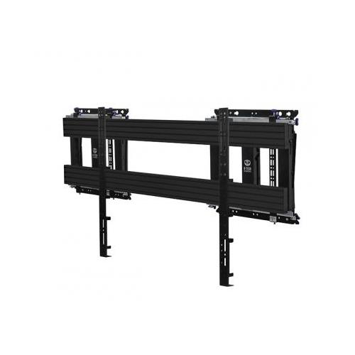Black metal wall mount designed for XXL displays, featuring a soft-open mechanism, sturdy construction, and adjustable brackets for secure installation.