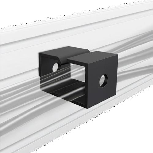 Black cable management clip designed for BT8390, featuring a sturdy plastic construction with two openings for securing cables, ideal for organized wiring solutions.