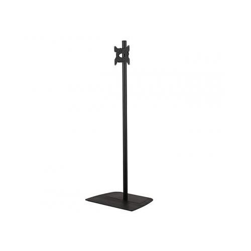 Black metal floor stand for flat screens, 1.8m tall with a sturdy base, featuring a VESA 200 x 200 mount for secure display installation.