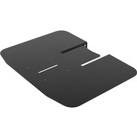 Black B-Tech trolley shelf with a rectangular shape, rounded edges, and multiple pre-drilled holes.