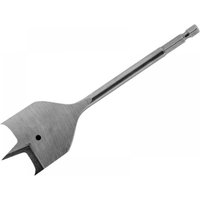 Bahco 9629-32 flat bit, 32mm, silver steel with hex shank and sharp spade-shaped cutting edge.