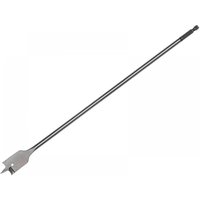 Long silver Bahco flat bit, 12mm width, with a pointed tip and hex shank for drilling.