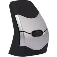 Black and silver BakkerElkhuizen DXT 2 Precision Mouse Wireless with ergonomic vertical design and central button.