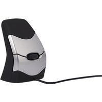 Black and silver BakkerElkhuizen DXT 2 Precision Mouse with ergonomic vertical design and USB cable.