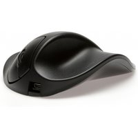 Ergonomic black BakkerElkhuizen HandShoeMouse Large wireless with contoured design and smooth curves.