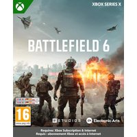"Battlefield 6 Xbox physical disc, cover art with soldiers, jets, and explosions, Xbox Series X branding"