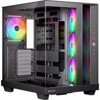 Black be quiet! Light Base 500 LX Midi Tower with tempered glass, RGB fans, and front panel controls.
