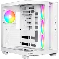 White be quiet! Light Base 500 LX Midi Tower with RGB fans, tempered glass side panel, and sleek minimalist design.