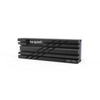 Black be quiet! MC1 PRO SSD heatsink with ribbed design and logo on top.