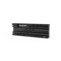 Black be quiet! MC1 SSD heatsink with horizontal grooves and logo on the side.