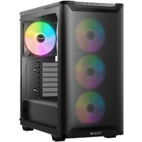 Black be quiet! Pure Base 501 LX Midi Tower with tempered glass side panel and RGB fans.