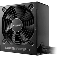 Black be quiet! System Power 11 450W PSU with cooling fan, black grille, and labeled side panel.