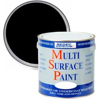 Bedec Black Matt Multi Surface Paint 2.5L can with black lid, blue and red text on white label.