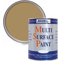 Gold Bedec satin multi-surface paint 750ml can with bold blue and red text on a white label.