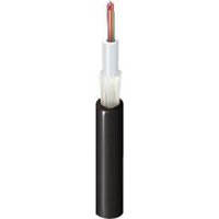 Black Belden outdoor OFC cable with exposed copper wire and white insulation layer.