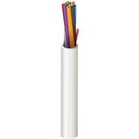 White Belden security cable, #22-12c, with multiple colored wires exposed at one end.