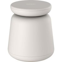 White Belkin BOOSTCHARGE PRO 2-in-1 charger with cylindrical base and round top for wireless charging.