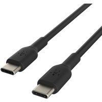 Black Belkin USB-C cable, 1 meter, with sleek connectors and durable design.