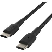 Black Belkin USB-C cable, 1 meter, braided design with reinforced connectors, sleek and durable.
