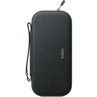 Black Belkin hardshell case for Nintendo, rectangular with zipper closure and wrist strap.