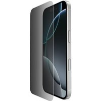 Clear Belkin screen protector for Apple phone, showing curved edges and transparent design on a smartphone display.