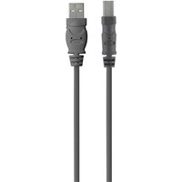 Grey Belkin USB 2.0 A to B cable, 3m length, with molded connectors and strain relief, suitable for printers and peripherals.