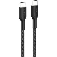 Black braided Belkin USB-C to USB-C cable for Nintendo Switch 2, 60W, with reinforced connectors.