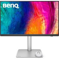 BenQ Creative Pro PD2730S 27" monitor with slim bezels, vibrant display, silver stand, and Thunderbolt connectivity.