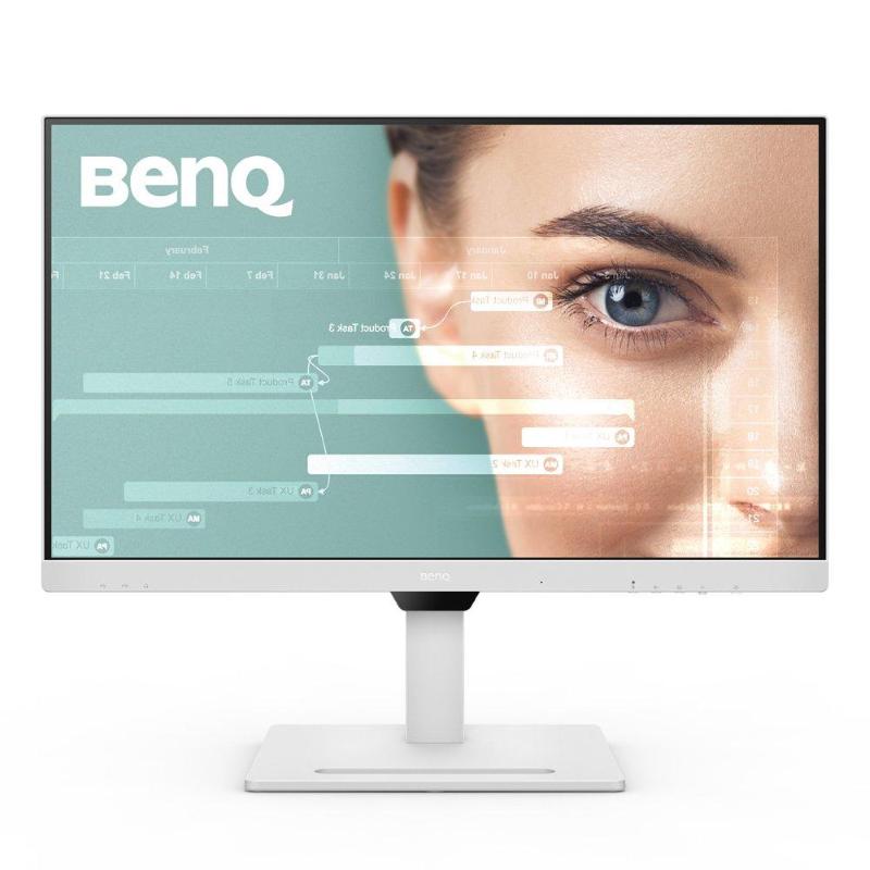 BenQ GW2790QT monitor features a sleek white design, a 27-inch Quad HD display with 2560 x 1440 resolution, and an image of a close-up eye on the screen.