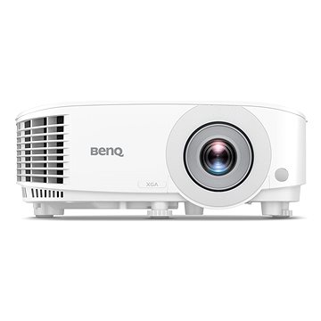 White Benq MX560 XGA DLP digital projector features a prominent lens, ventilation grilles, and a sleek design, offering 4000 lumens brightness for clear presentations.