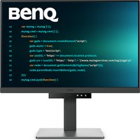 BenQ RD240Q monitor, 24.1-inch, 2560x1600 resolution, black frame, adjustable stand, displaying code on screen.