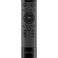 Black BenQ TRY01 RF wireless remote with circular navigation pad and multiple buttons.